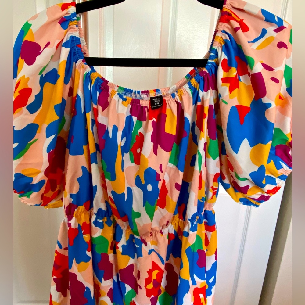 SHEIN Curve Colorful Floral Dress